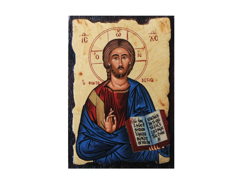 Jesus Christ Orthodox icon on canvas and wood
