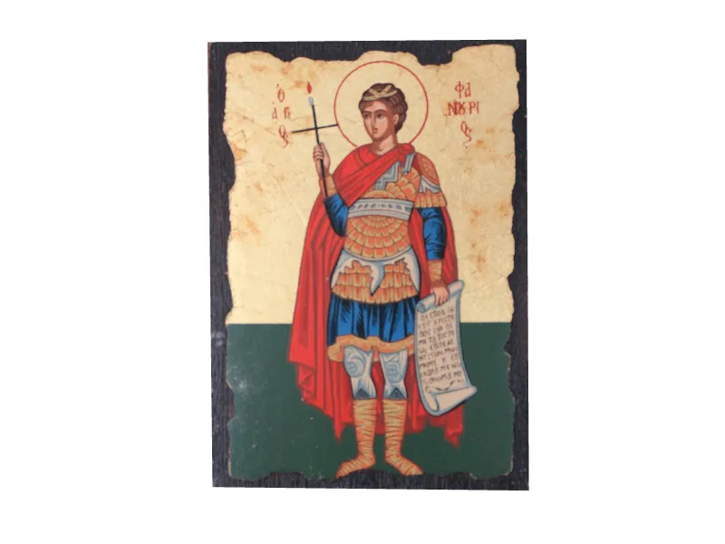 Saint Fanourios Orthodox icon on canvas and wood