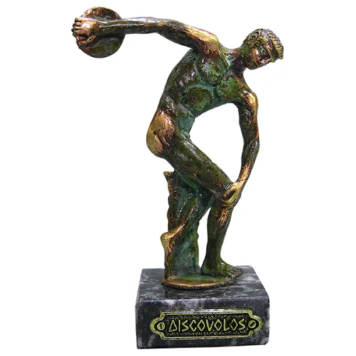 Discobolus metal statue