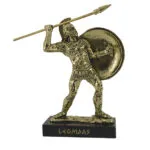 Leonidas Spartan metal statue with spear