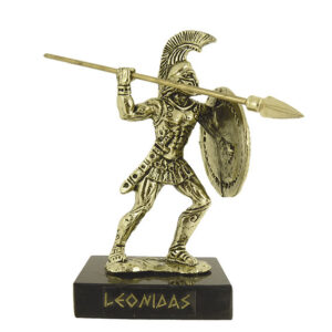 Λεωνίδας μεταλλικό άγαλμα 10εκ με δόρυ σε βάση