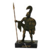 Metal statue Spartan warrior with spear 