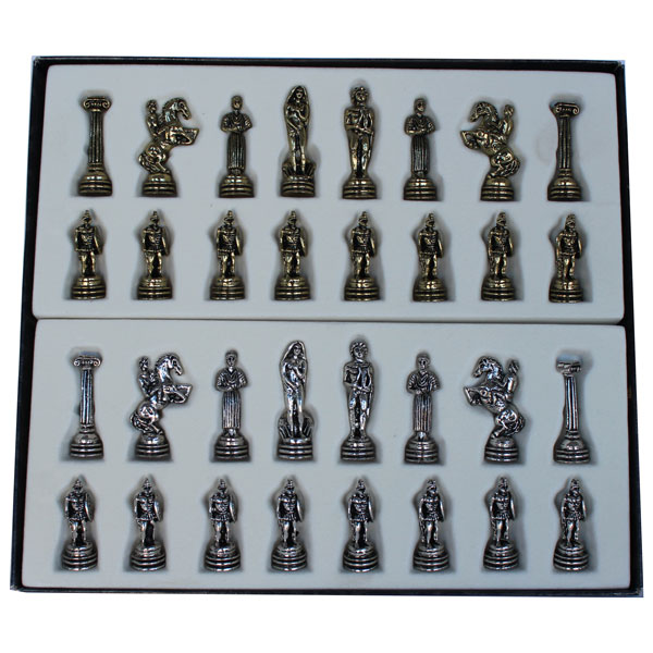 aris metal chess pieces   height 4,1 cm